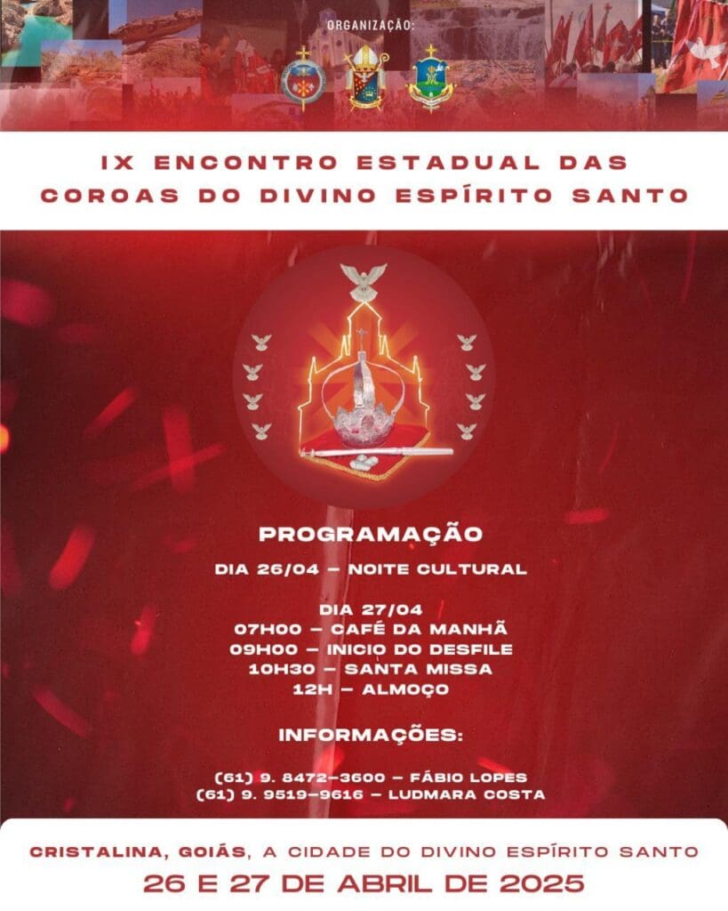 Imagem programação do encontro em Cristalina