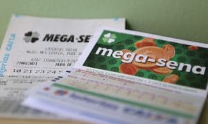 Imagem Bilhetes de aposta da mega-sena.