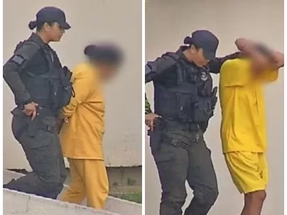 Imagem mãe e filho presos