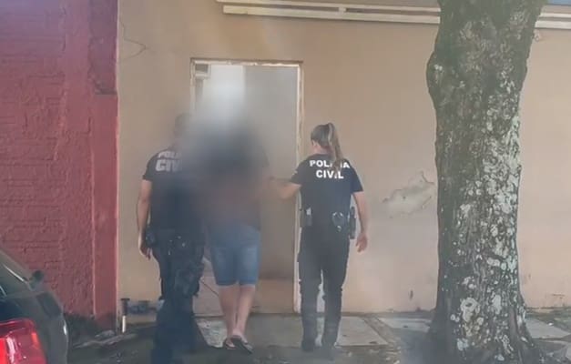 Imagem homem preso pela policia civil