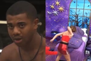 Imagem Davi de uma lado e Wanessa Camargo agredindo alguém embaixo do Edredon