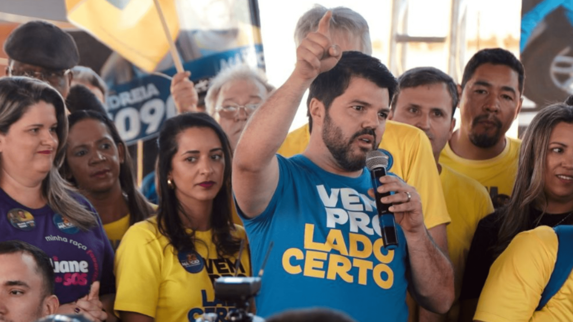 Márcio Corrêa durante carreata.