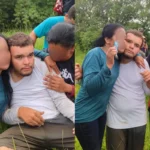 Imagem Márcio Antônio Rodrigues da Luz, abraçado por familiares