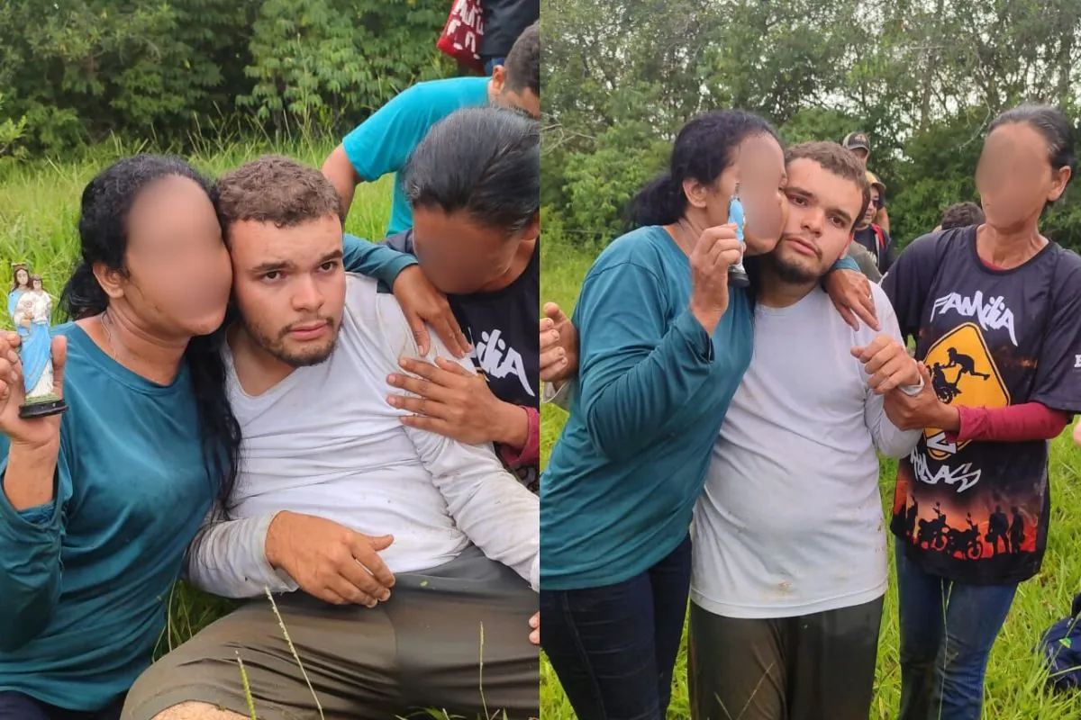 Imagem Márcio Antônio Rodrigues da Luz, abraçado por familiares