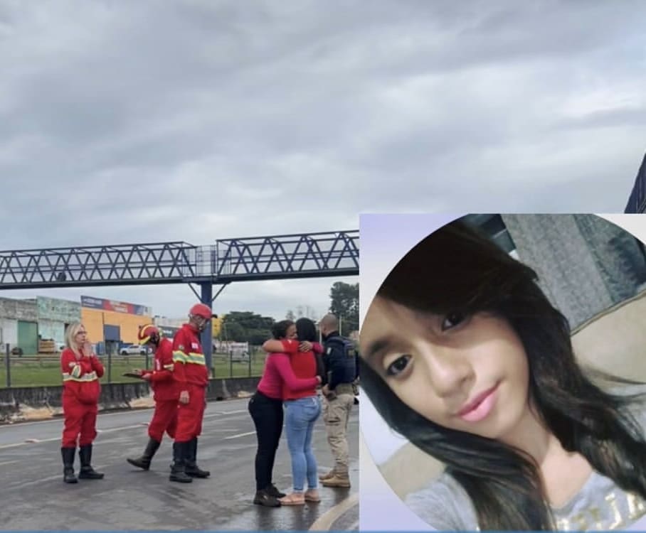 Imagem bombeiros e jovem que morreu