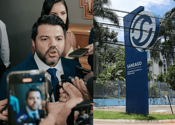 Imagem prefeito Márcio Corrêa e ao lado sede da Saneago