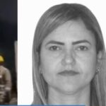Imagem bombeiros e mulher que morreu na enxurrada