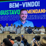 Imagem lideranças na Câmara Municipal de Aparecida durante Filiação Gustavo Mendanha PSD