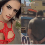Imagem Samylla e o suspeito de homicidio, a segunda imagem está desfocada