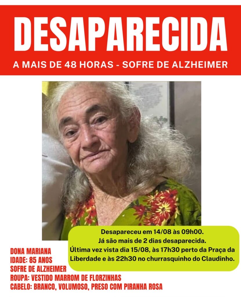 Imagem Idosa Desaparecida Arte