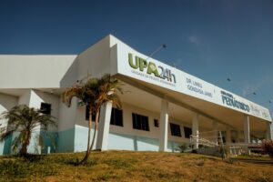 A Imagem mostra o prédio da UPA pediátrica