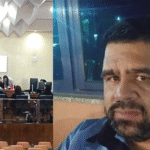 Imagem Montagem Julgamento Tribunal do Júri e Motorista que morreu queimado