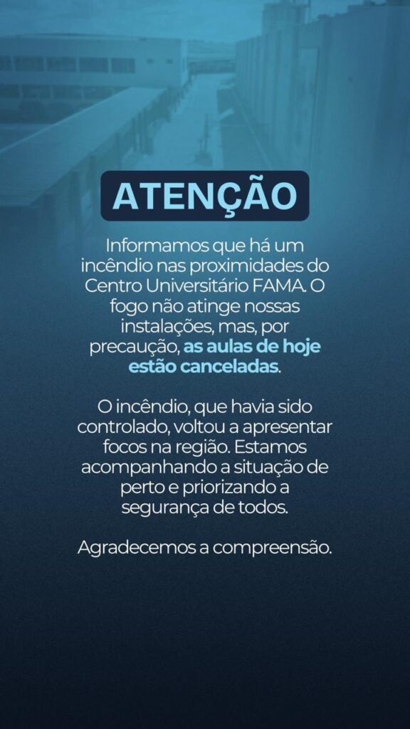Imagem Comunicado Faculdade FAMA