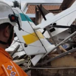 Imagem destroços avião pequeno porte