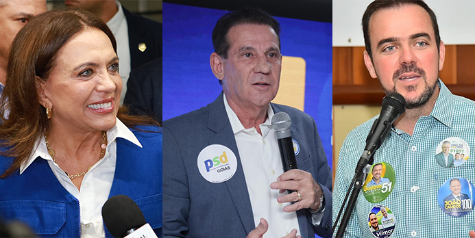 Imagem Gracinha Caiado, Vanderlan Cardoso e Gustavo Mendanha