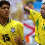 Imagem dois jogares com a camisa da seleção brasileira