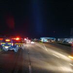 Imagem noturna acidente de mto