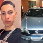 Imagem jovem camisa preta e carro gol cor prta