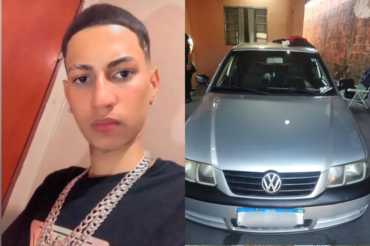 Imagem jovem camisa preta e carro gol cor prta
