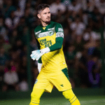 Imagem hohem com uniforme de goleiro nas cores verde e amarelo