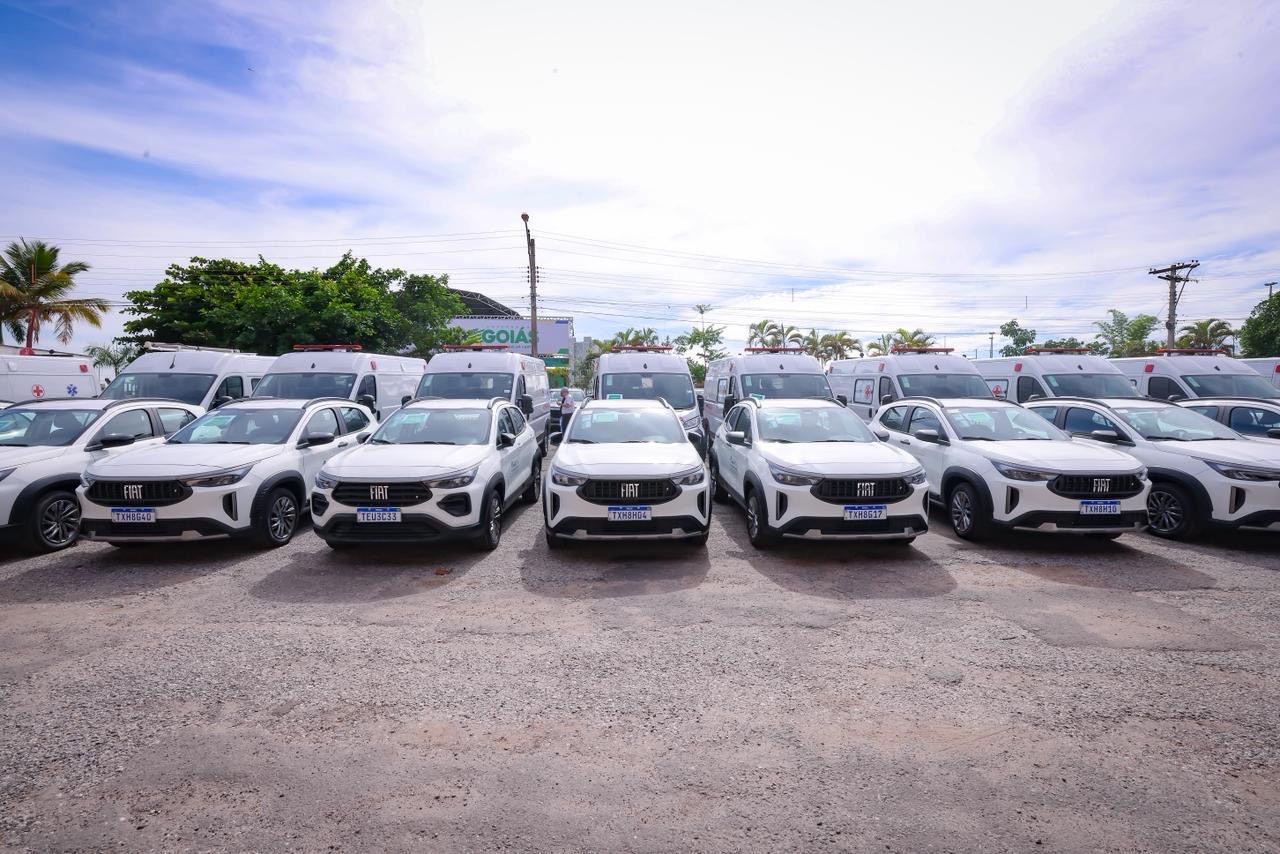 Imagem carros brancos em fila