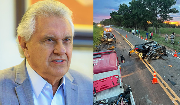 Imagem homem sério ao lado imagem acidente em rodovia