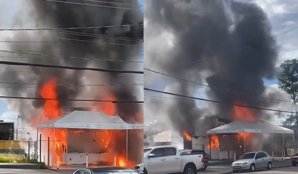 Imagem incêndio chamas fumaça e fogo no local