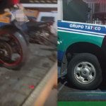 Imagem Moto e viatura da policia