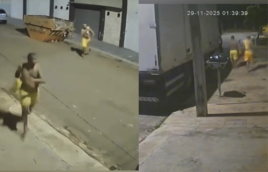 Imagem captura tela homens fugindo sem camisa