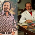 Imagem homem sorridente em duas fotos