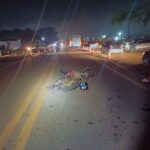 Imagem mopto destruida na rodovia