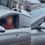 Imagem desfocada homem dentro de carro