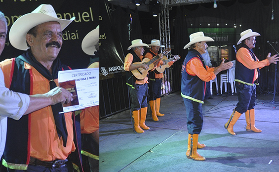 Imagem grupo de homens em apresentação em cima do palco