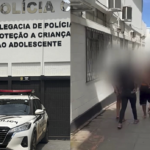 Imagem desfocada homem sendo preso pela para DPCA