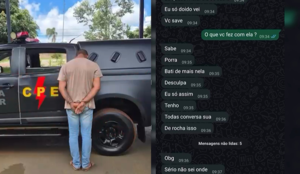 Imagem homem de costas algemado ao lado mensagem de aplicativo