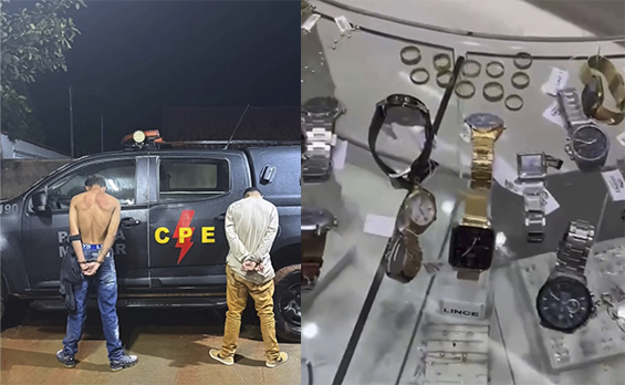 Imagens dois elementos de costas e algemados ao lado relógios e joias em uma mesa de vidro