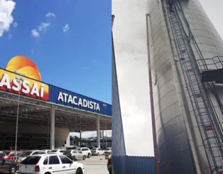 Imagem entrada ASSAI ao lado caixa d'água