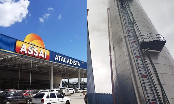 Imagem entrada ASSAI ao lado caixa d'água