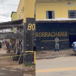 Imagem local isolado pela policia após crime