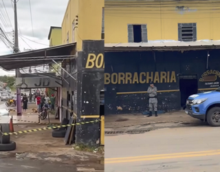 Imagem local isolado pela policia após crime