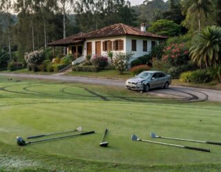 1 de 2 Tiger Woods deixa a delegacia após ser preso por causar acidente — Foto: MEGA/GC Images