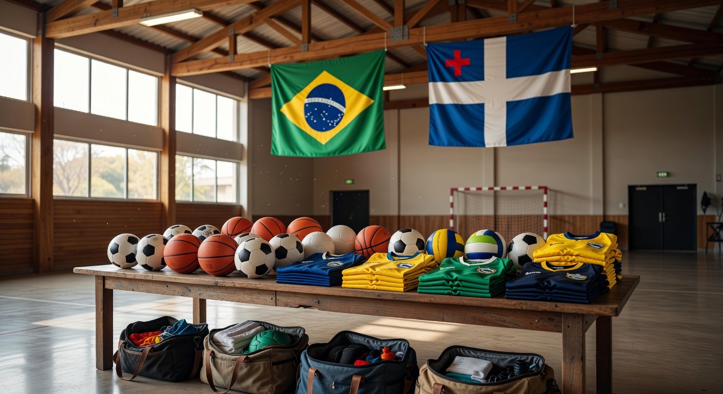 Jogo de basquete durante os JUGs 2026