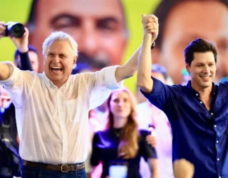 Daniel Vilela e Ronaldo Caiado participam de encontro político em Luziânia que marca início de nova fase da base governista. Foto: Reprodução/Redes Sociais.