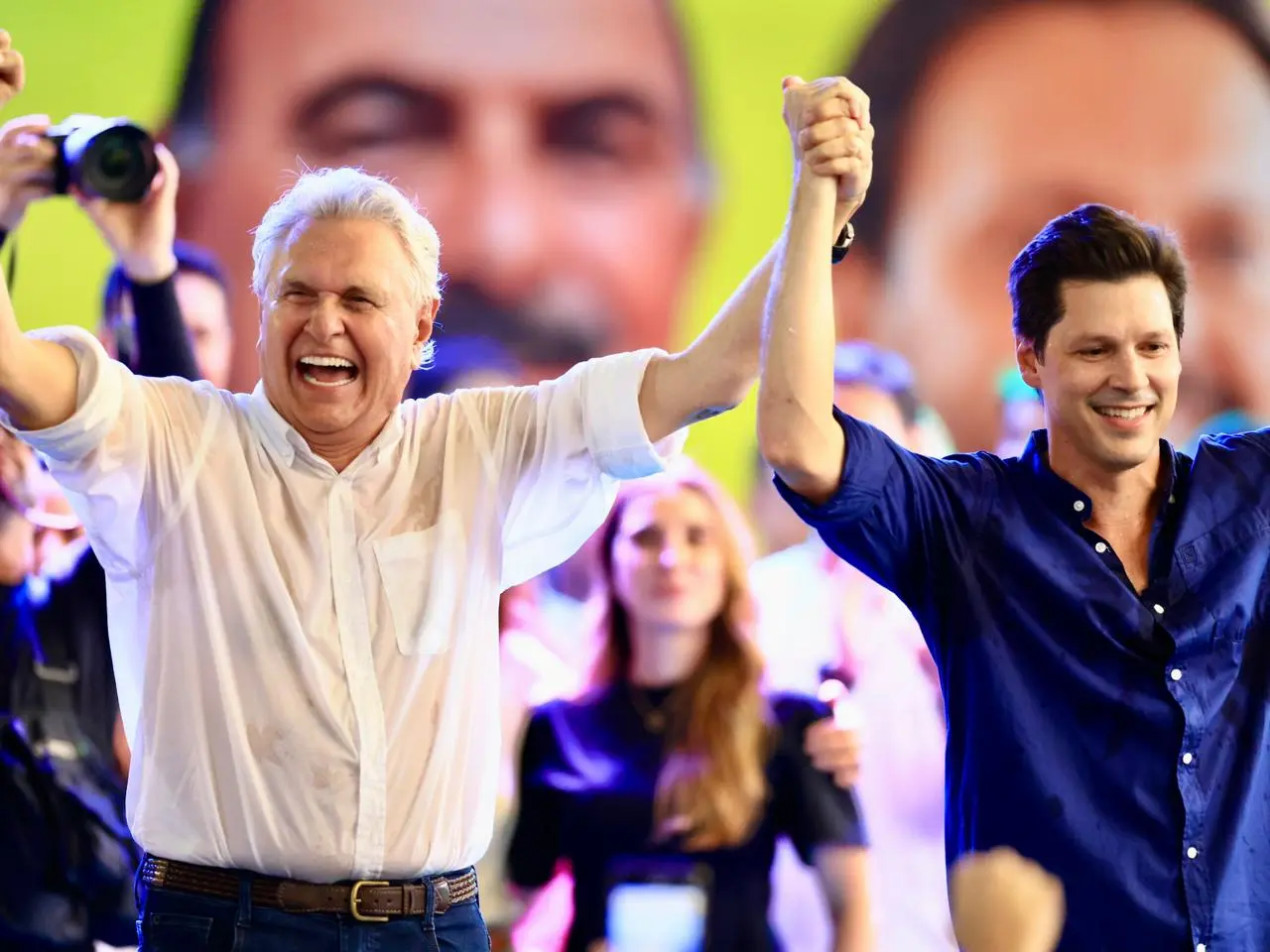 Daniel Vilela e Ronaldo Caiado participam de encontro político em Luziânia que marca início de nova fase da base governista. Foto: Reprodução/Redes Sociais.