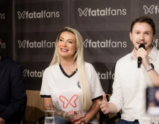 Andressa Urach participou do anúncio do patrocínio do FatalFans ao Operário-PR - Divulgação