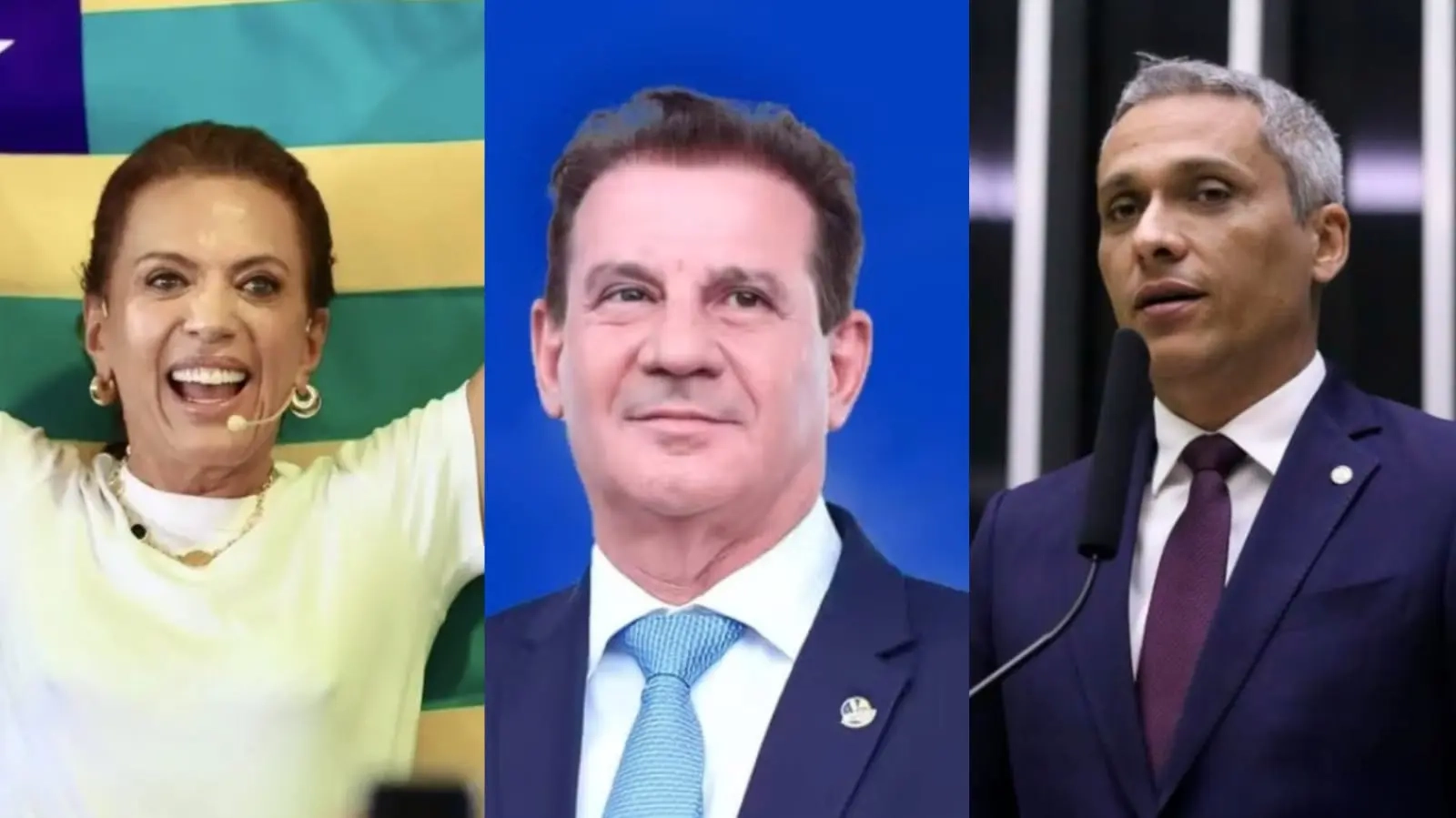 Gracinha Caiado, Vanderlan Cardoso e Gustavo Gayer são os que melhor pontuam. (Foto: Reprodução)