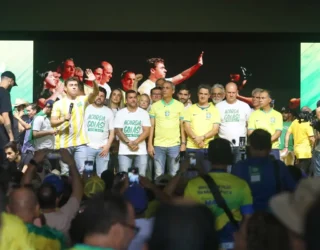 Ao lado de aliados de dentro e fora do PL, e sem Wilder Morais, Gayer lança pré-candidatura (foto divulgação)