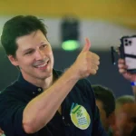 Daniel Vilela em evento da base em Jaraguá. (Foto: Divulgação)