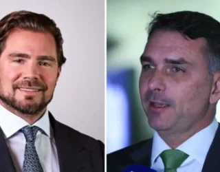 Perfis comentaram com ironia ou preocupação o teor das conversas entre Daniel Vorcaro e Flávio Bolsonaro - Fotomontagem: reprodução
