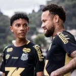Robinho Jr e Neymar se desentenderam em treino no domingo - Foto Raul Bartta Santos FC